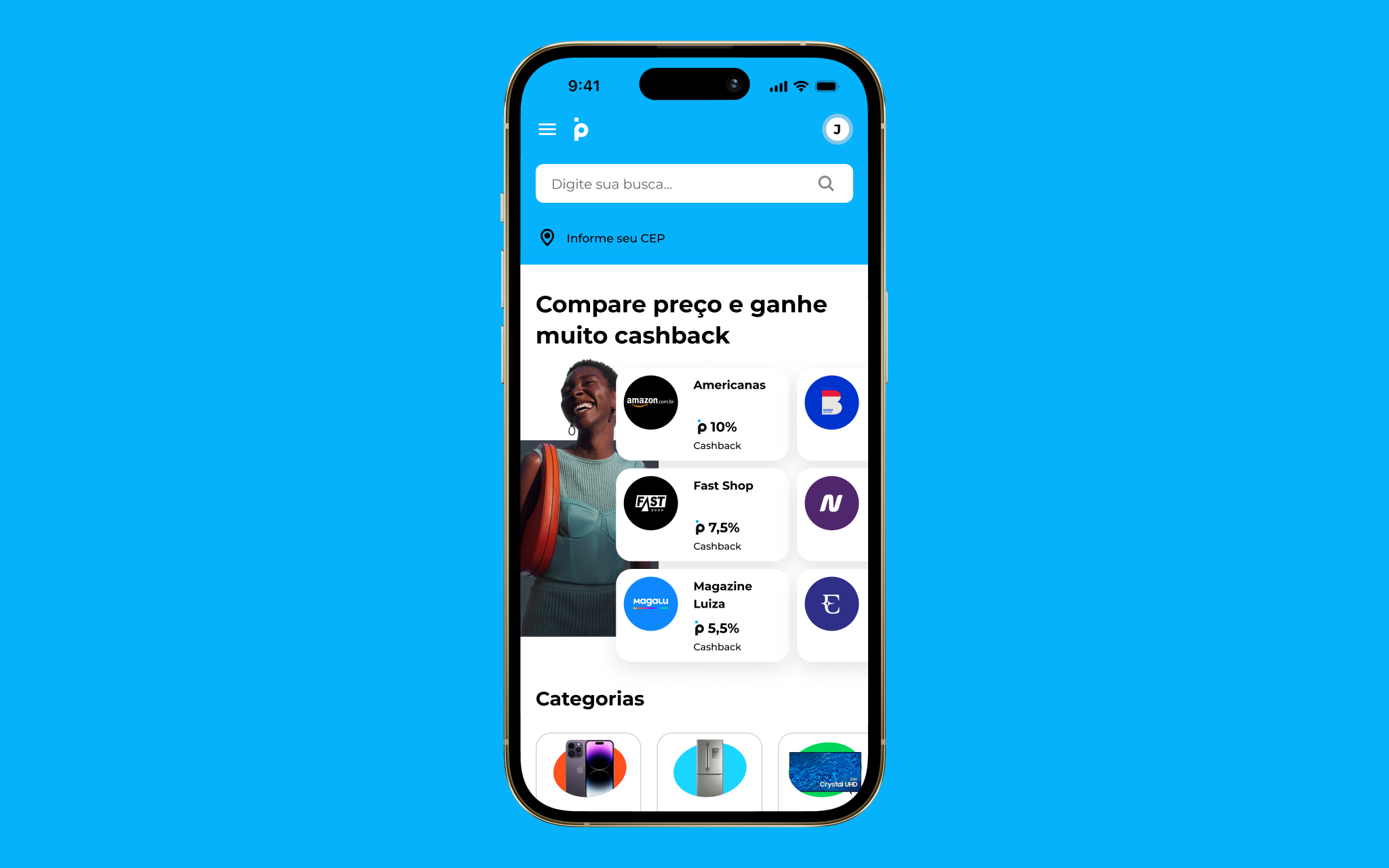Shopping PAN on mobile — login with cashback activation and Banco PAN account creation